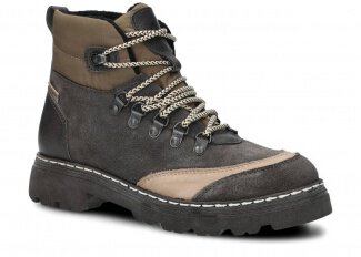 TRZEWIK TREKKINGOWY NAGABA 2851 GRAFIT  WELUR SKÓRZANY + FILC - 38