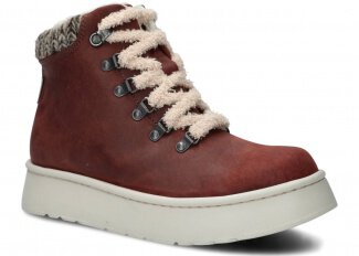 Trzewik damski 283 bordo crazy skórzany