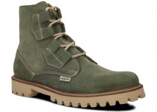 Trzewik męski NAGABA 488/1 khaki welur skórzany