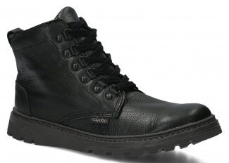 TRZEWIK MŁODZIEŻOWY MODEL 097 CZARNY RUSTIC + BARANEK - ROZMIAR 40