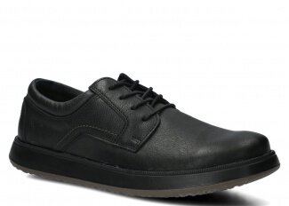 Półbut męski NAGABA 4401 czarny rustic skórzany