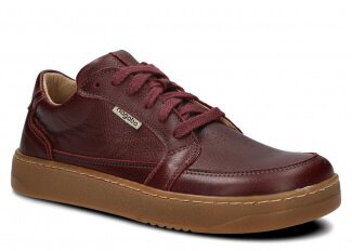 Szeroki półbut damski NAGABA 625 bordo rustic skórzany