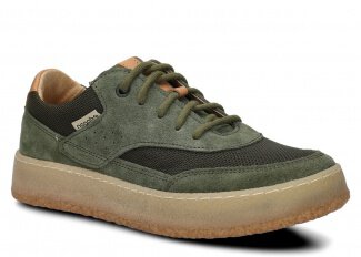 Półbut damski NAGABA 627 khaki welur skórzany