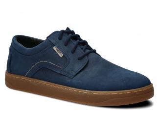 Szeroki półbut męski NAGABA 476 granat crazy skórzany