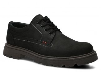 Półbut męski NAGABA 475 czarny crazy skórzany