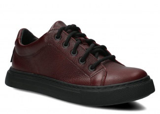 Półbuty damskie NAGABA 607 bordo rustic skórzany