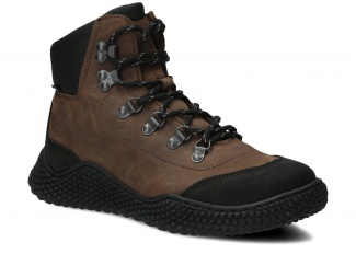 Trzewik damski NAGABA 624 oliwka crazy skórzany