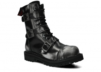 Glany NAGABA 523 biały-czarny kabir skórzany