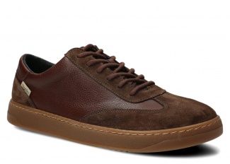 Szeroki półbut męski NAGABA 478 brąz welur skórzany