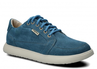 Szeroki półbut damski NAGABA 626 jeans welur skórzany