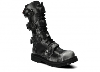 Glany unisex NAGABA 518 biały-czarny kabir skórzany