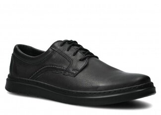 Półbut męski NAGABA 440<br /> czarny rustic skórzany