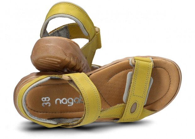 Sandały damskie NAGABA 168 żółty rustic skórzany