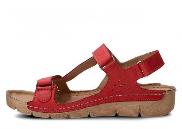 Sandały damskie NAGABA 306 czerwony rustic skórzany