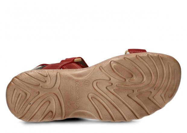 Sandały damskie NAGABA 168 czerwony crazy skórzany