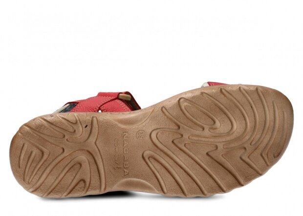 Sandały damskie NAGABA 168 czerwony rustic skórzany
