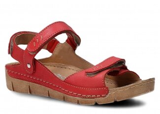 Sandały damskie NAGABA 359<br /> czerwony rustic skórzany