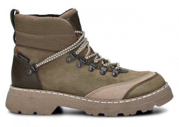 TRZEWIK TREKKINGOWY NAGABA 2851 KHAKI SAMUEL SKÓRZANY + FILC - 38