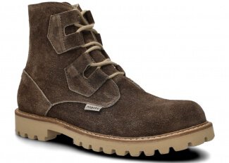 Trzewik męski NAGABA 488/1 brąz welur wax skórzany