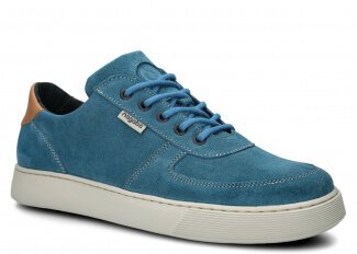 Półbut męski NAGABA 439 jeans welur skórzany