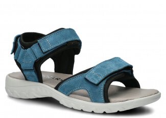 Sandały damskie NAGABA 266 jeans welur skórzany