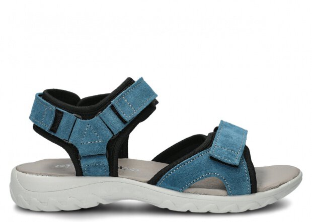 Sandały damskie NAGABA 266 jeans welur skórzany