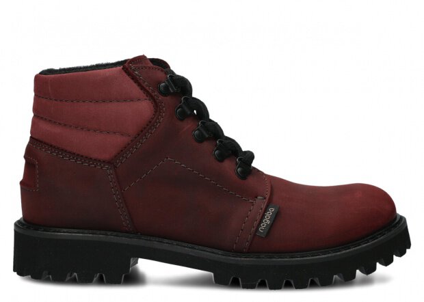 Trapery - NAGABA 1121 bordo crazy skórzany
