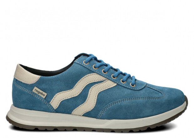 Półbut męski NAGABA 459 jeans welur skórzany