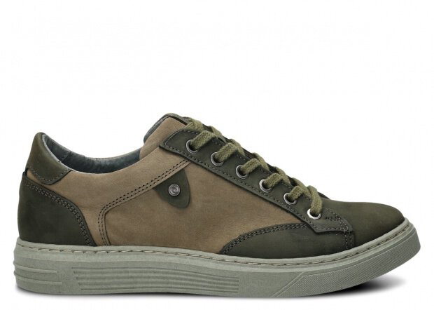 Półbut męski NAGABA 4341 khaki crazy skórzany