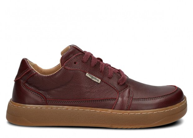 Szeroki półbut damski NAGABA 625 bordo rustic skórzany