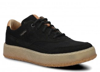 Półbut damski NAGABA 627 czarny welur skórzany