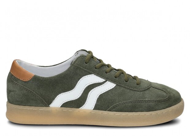Półbut damski NAGABA 129 khaki welur skórzany