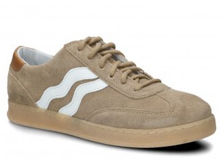 Półbut damski NAGABA 129 beż welur skórzany