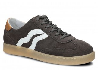 Półbut damski NAGABA 129 grafit welur skórzany