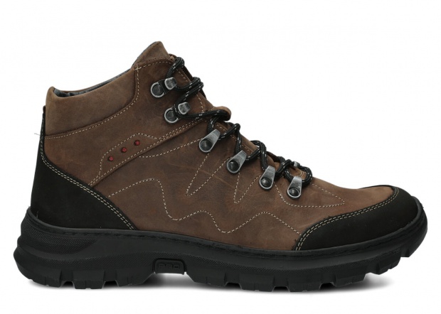 Trzewik trekkingowy męski NAGABA 409/1 oliwka crazy skórzany