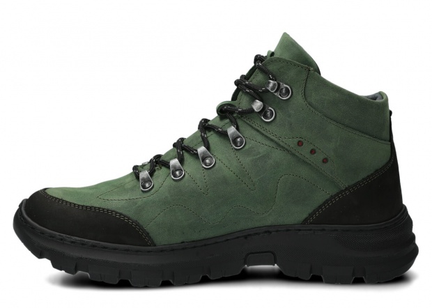 Trzewik trekkingowy męski NAGABA 409/1 zielony crazy skórzany