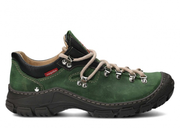 Półbut trekkingowy męski NAGABA 055 zielony crazy skórzany