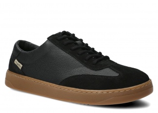 Szeroki półbut męski NAGABA 478 czarny welur skórzany