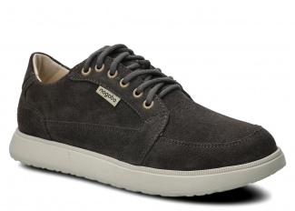 Szeroki półbut damski NAGABA 626 grafit welur skórzany